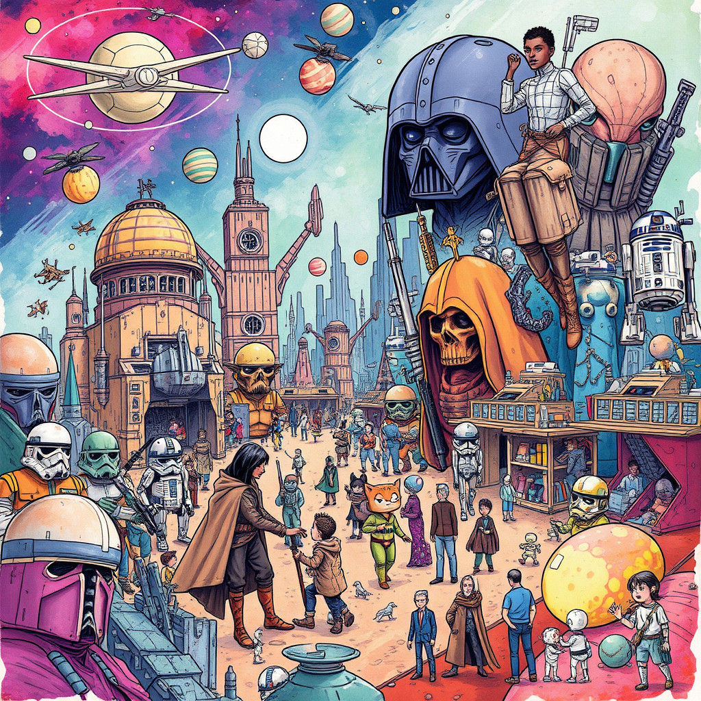 Whimsical Star Wars Culture in Doodle Style