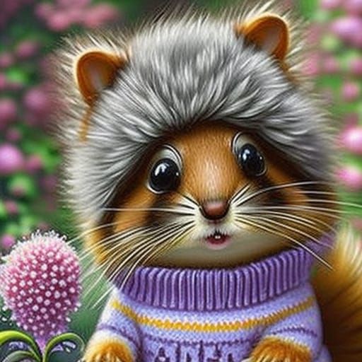 Cute fluffy baby chipmunk