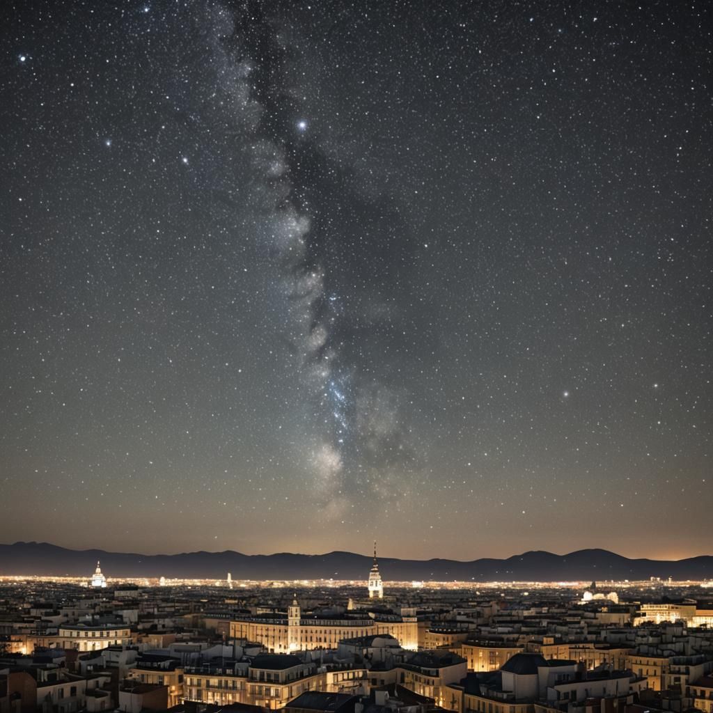 Madrid Night Sky with Mystical Glow