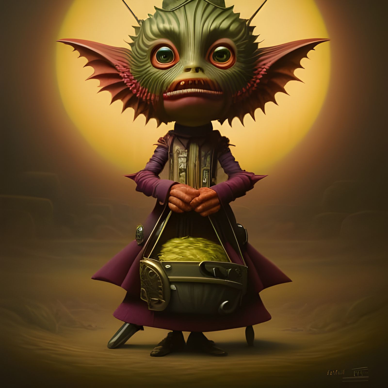 Goblin Catcher Portrait in Cyberpunk Style