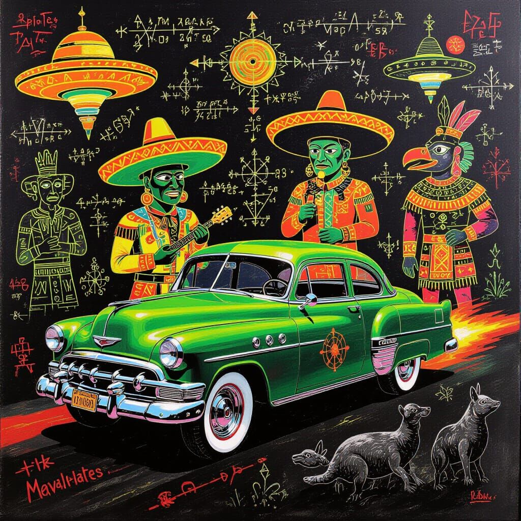 Neon Mariachis and Lowriders: Abstract Expressionist Paintin...