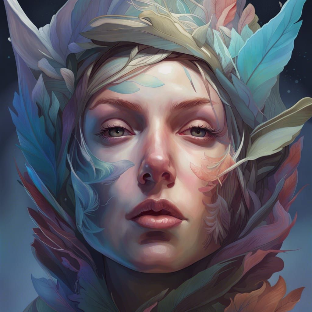 Detailed Album Cover Portrait with Volumetric Lighting