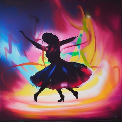 Nun Dancing at a Disco in Graffiti Art Style