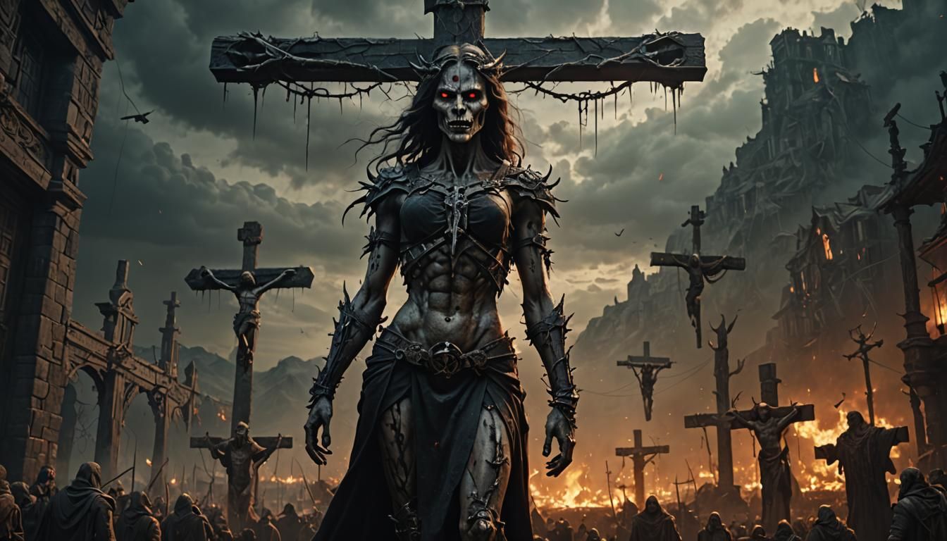 Crucified Demon: Epic Digital Matte Painting