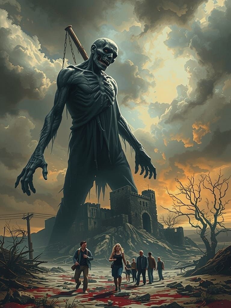 Colossal Zombie Rises in 1950s Pulp Horror Style