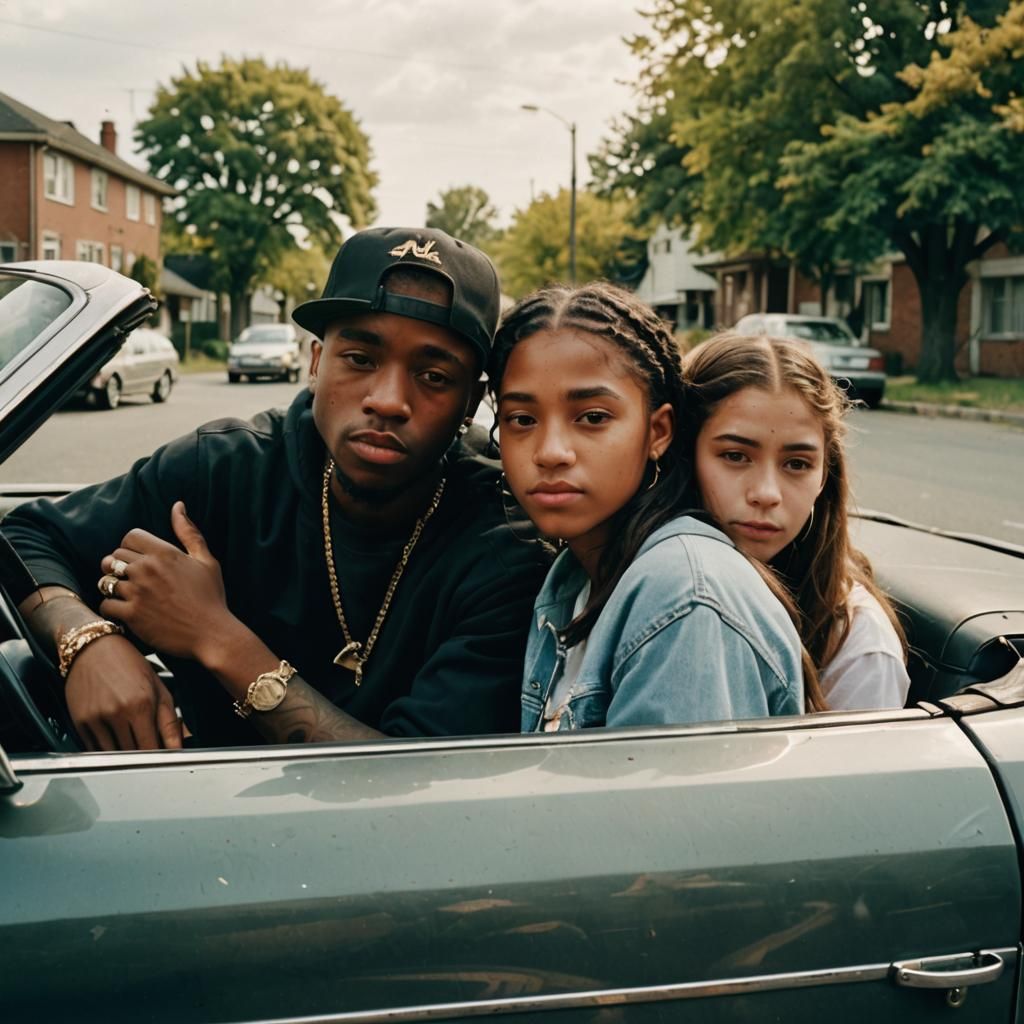 Vintage Photograph of Rapper with Fans