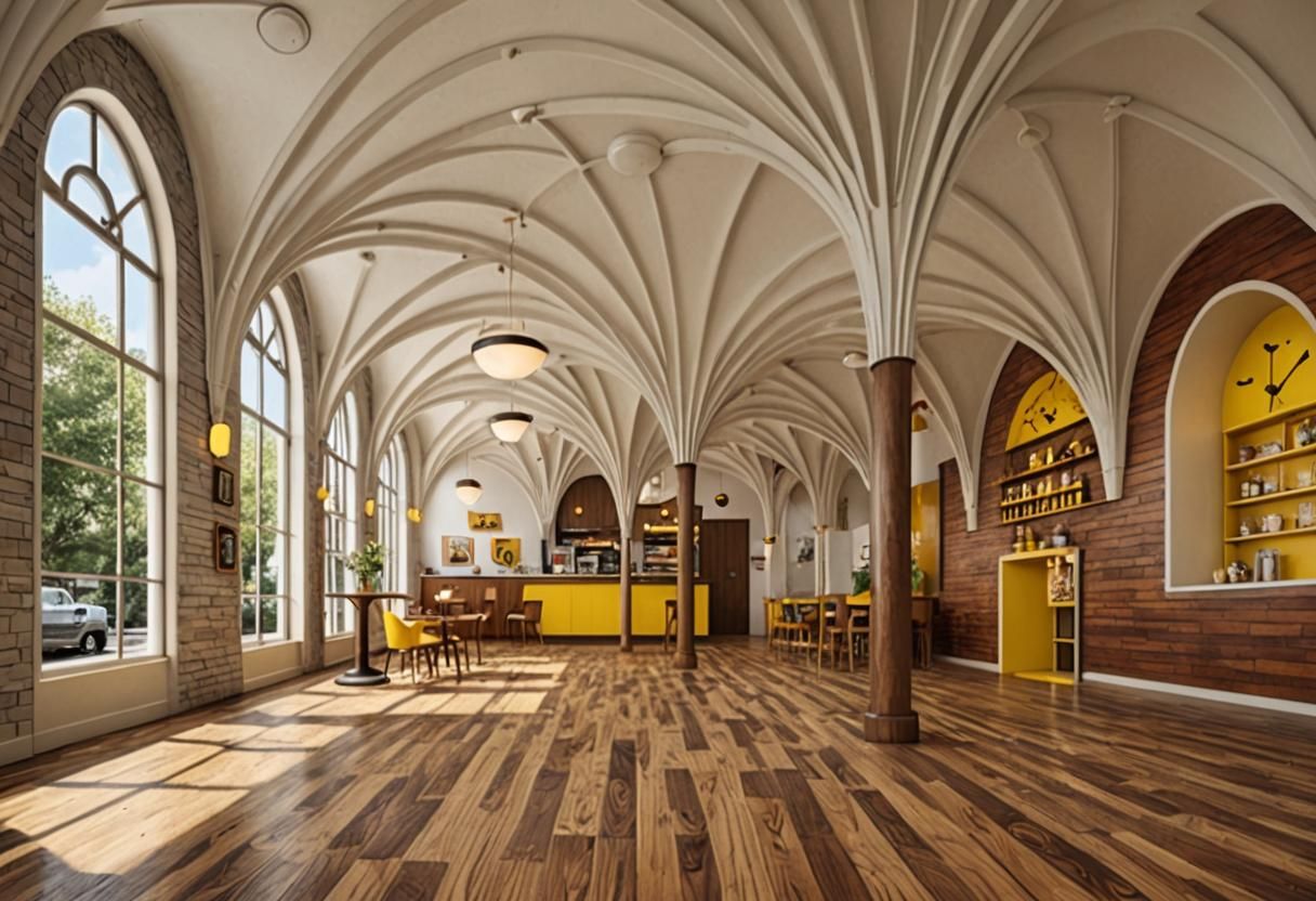 Atomic Cafe Living Room with Mid-Century Modern Furniture