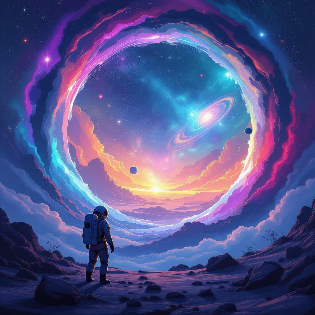 Astronaut Exploring Portal Planet Dreamscape