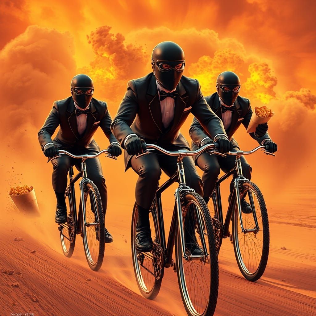 Humorous Soldiers Cycle Through Desert Landscape