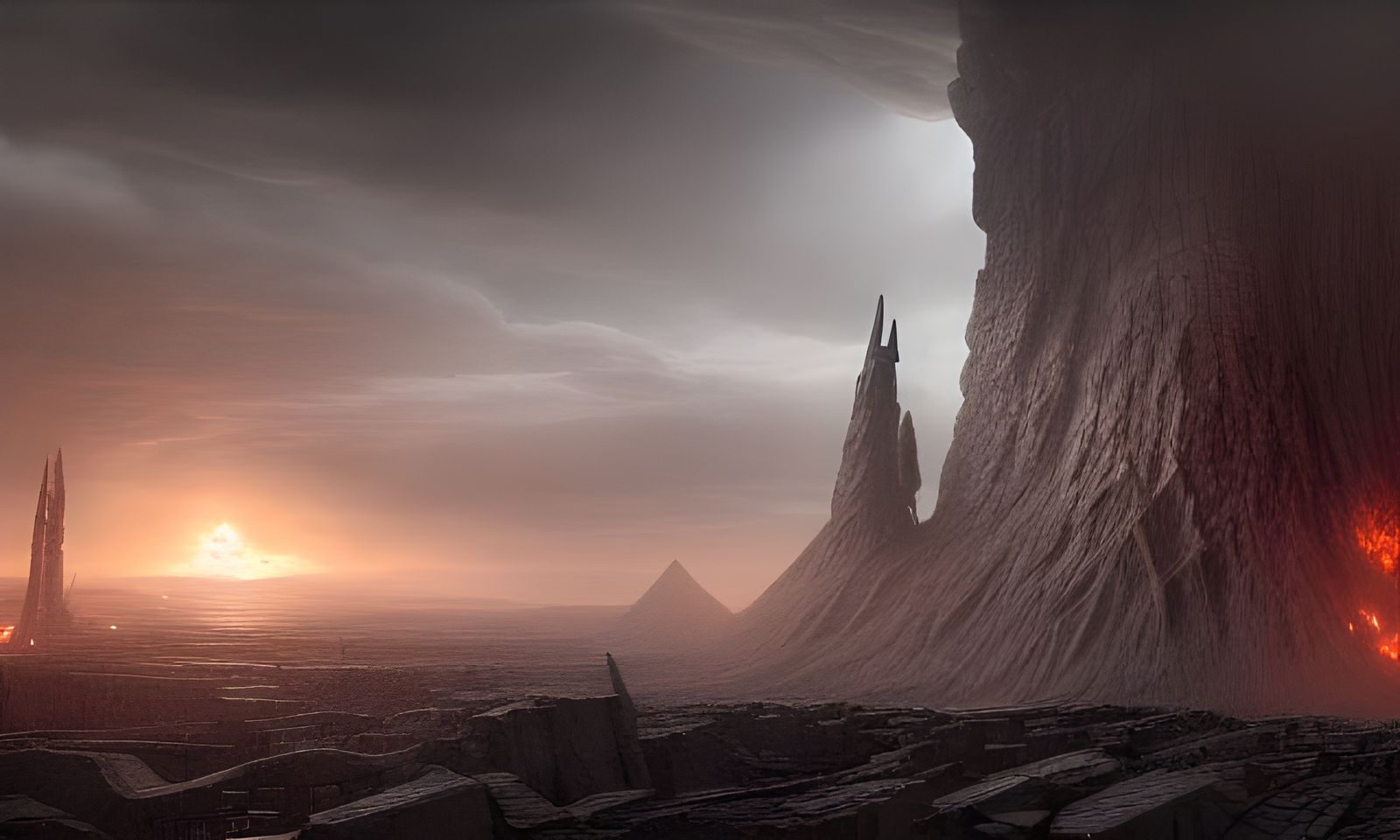 Epic Mordor Concept Art in Hyperdetailed Style