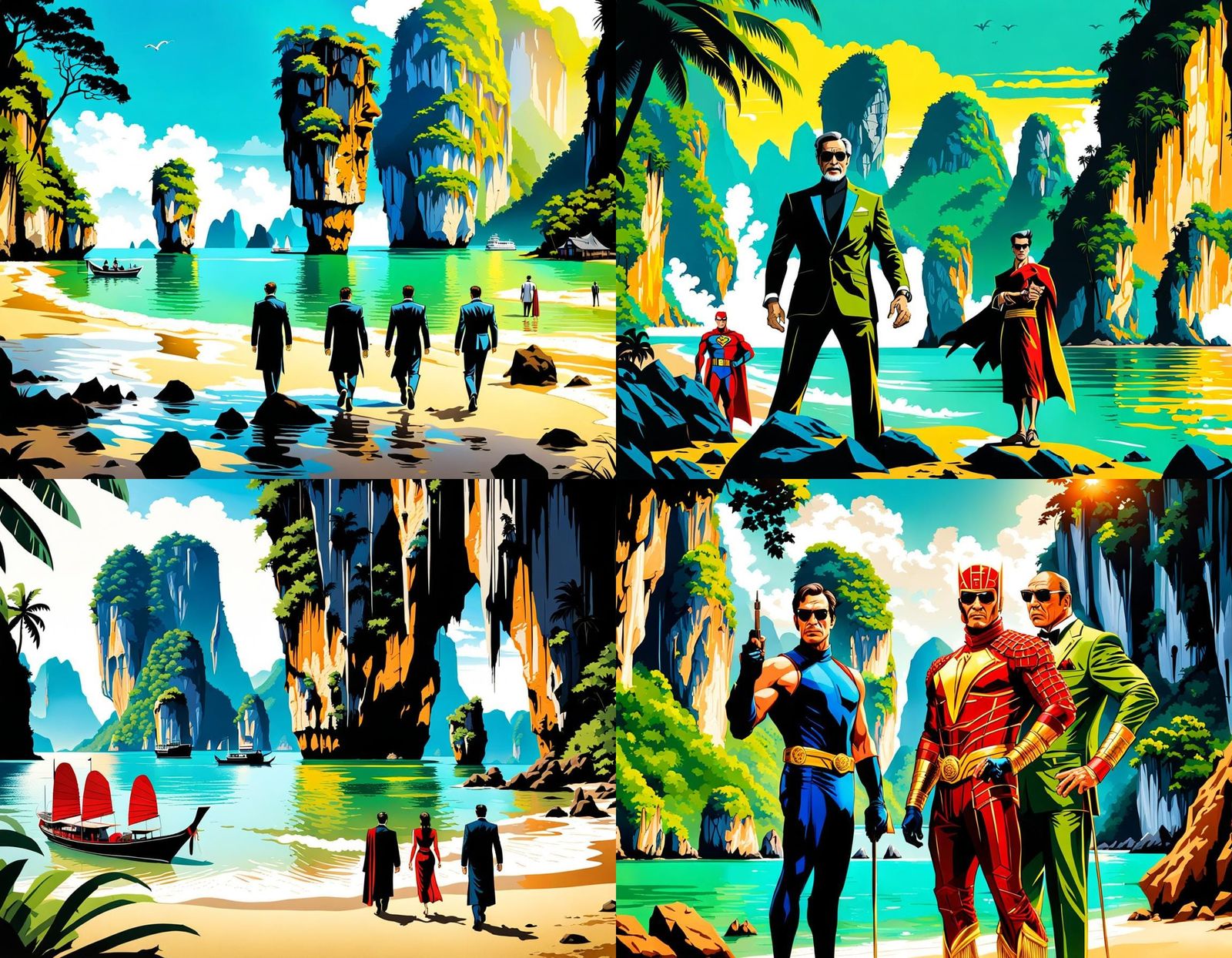 Superheroes Visit James Bond Island: Movie Poster