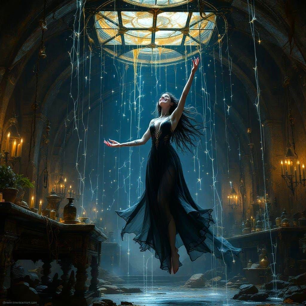 Dark Elf Sorceress Embodies Otherworldly Power in Ancient Ar...