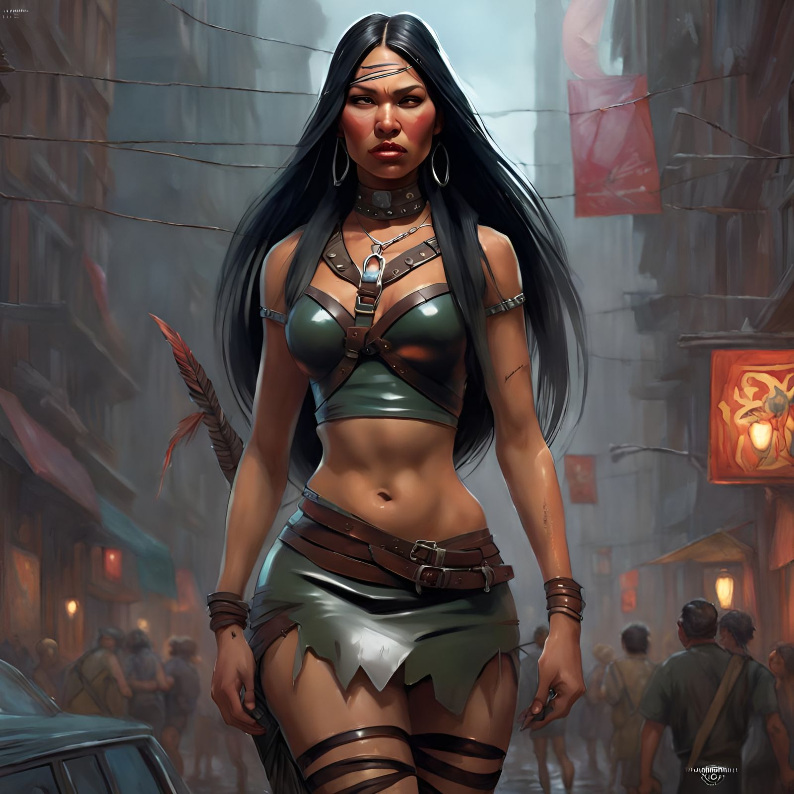 Pocahontas Reimagined in Latex: Hyperdetailed Digital Art