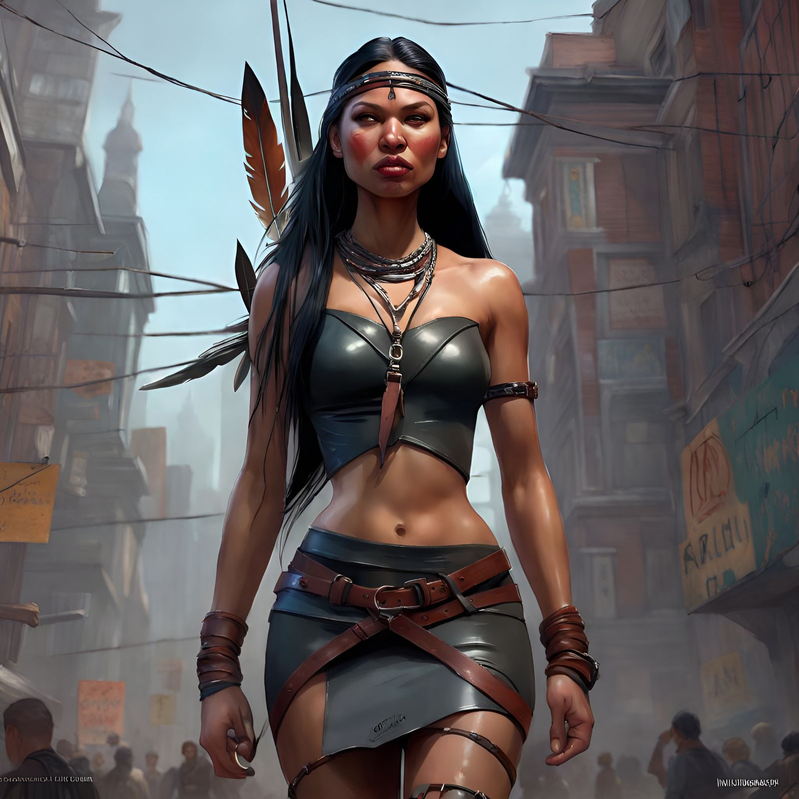 Pocahontas in Latex: Hyperdetailed Fantasy Art
