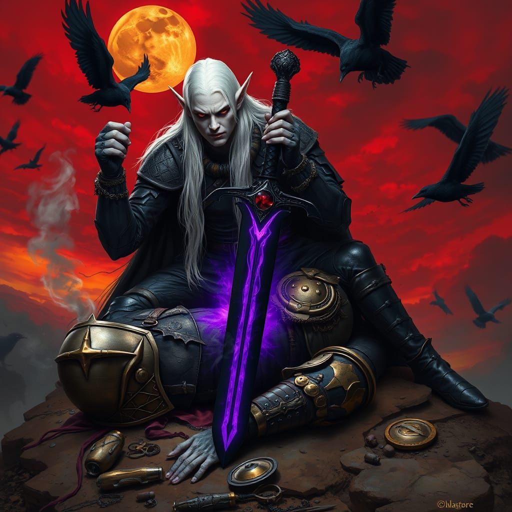 Albino Warrior's Victory on the Battlefield