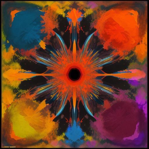 Abstract Virus Art with Complementary Colors