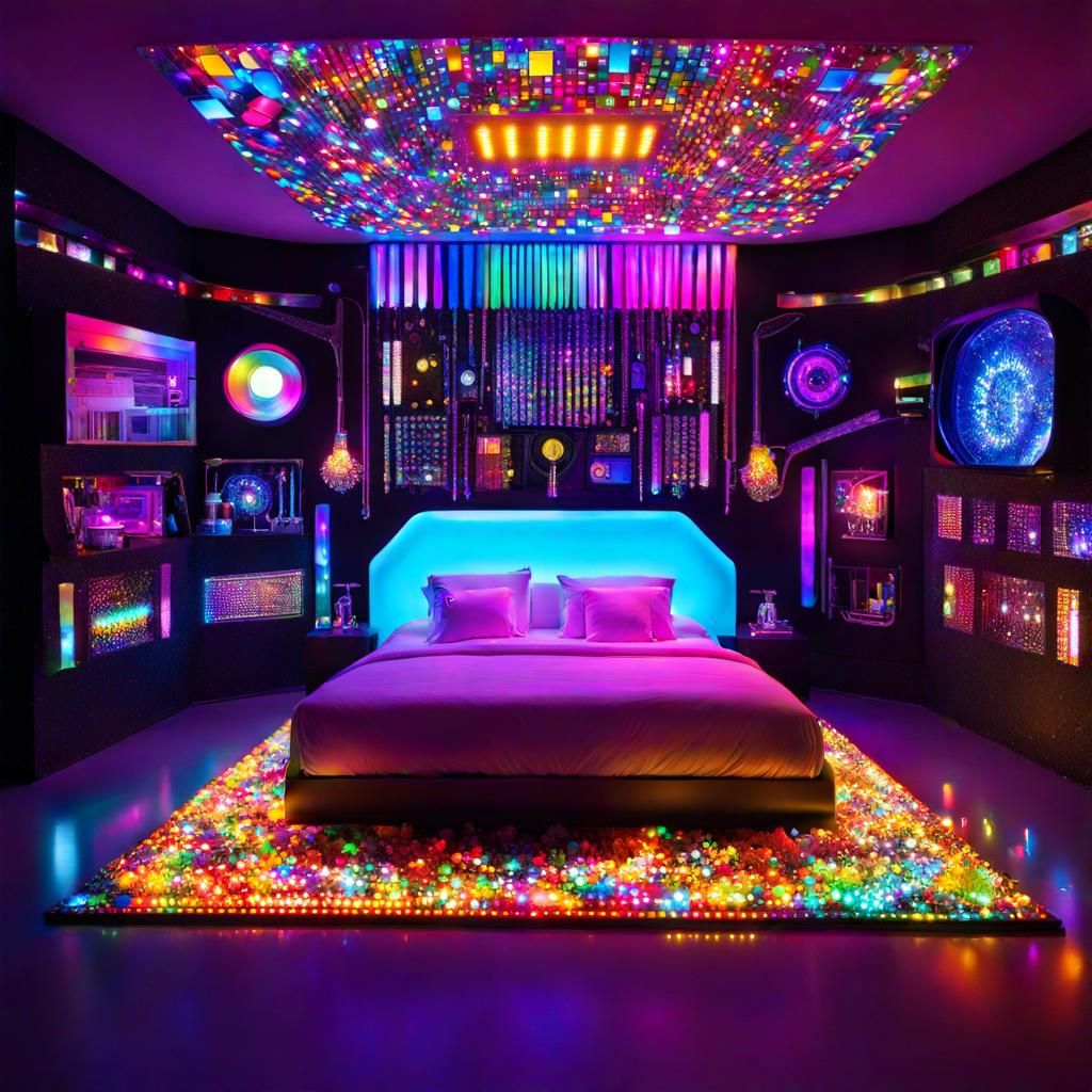 Futurecore Bedroom Made of Computer Parts