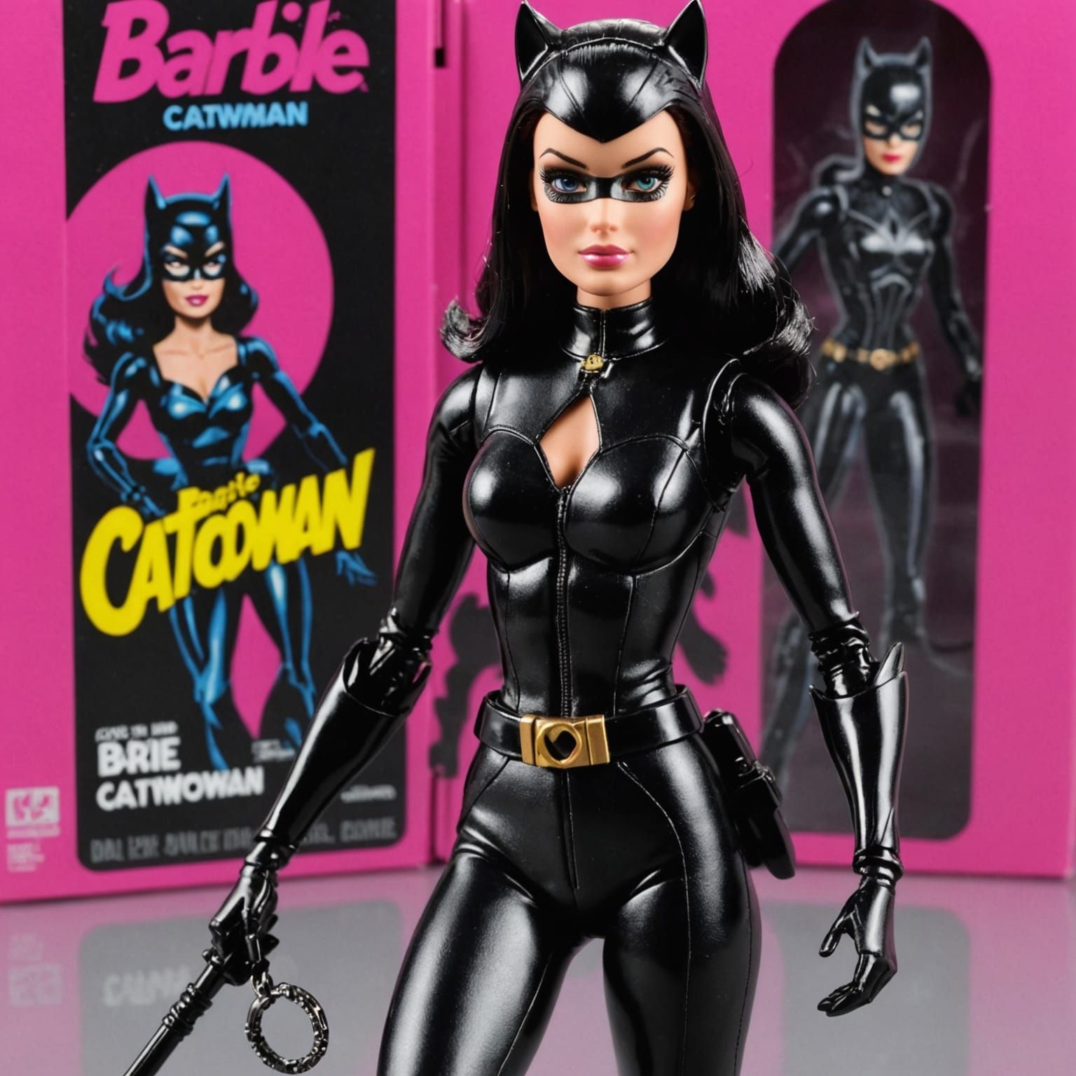Vintage Mattel Barbie Catwoman Action Figure Box Art