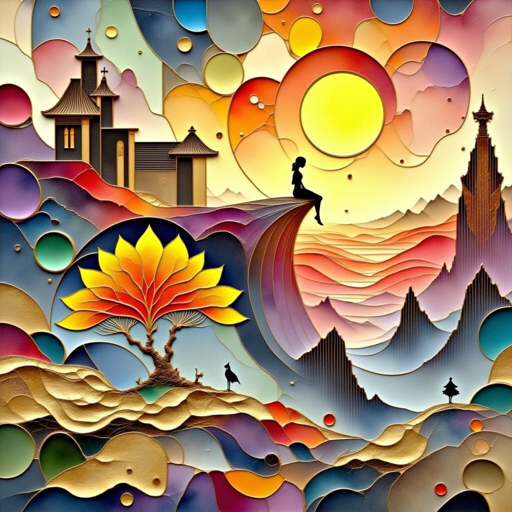 Goddess of Ember Whimsy in Golden Hues