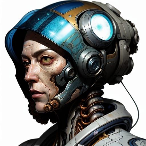 Surreal Biomechanical Astronaut in Hyperdetailed Digital Ill...