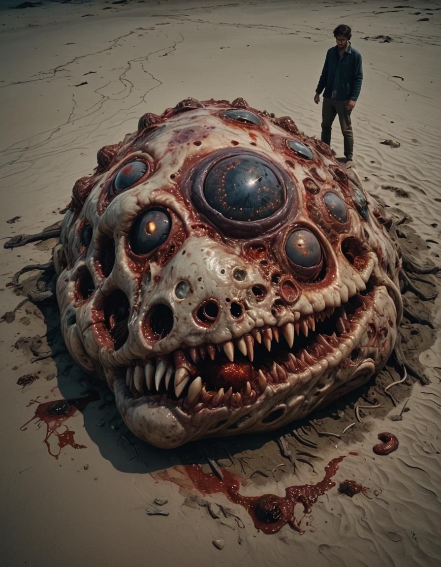 Photorealistic Carcass of an Amorphous Blob Creature