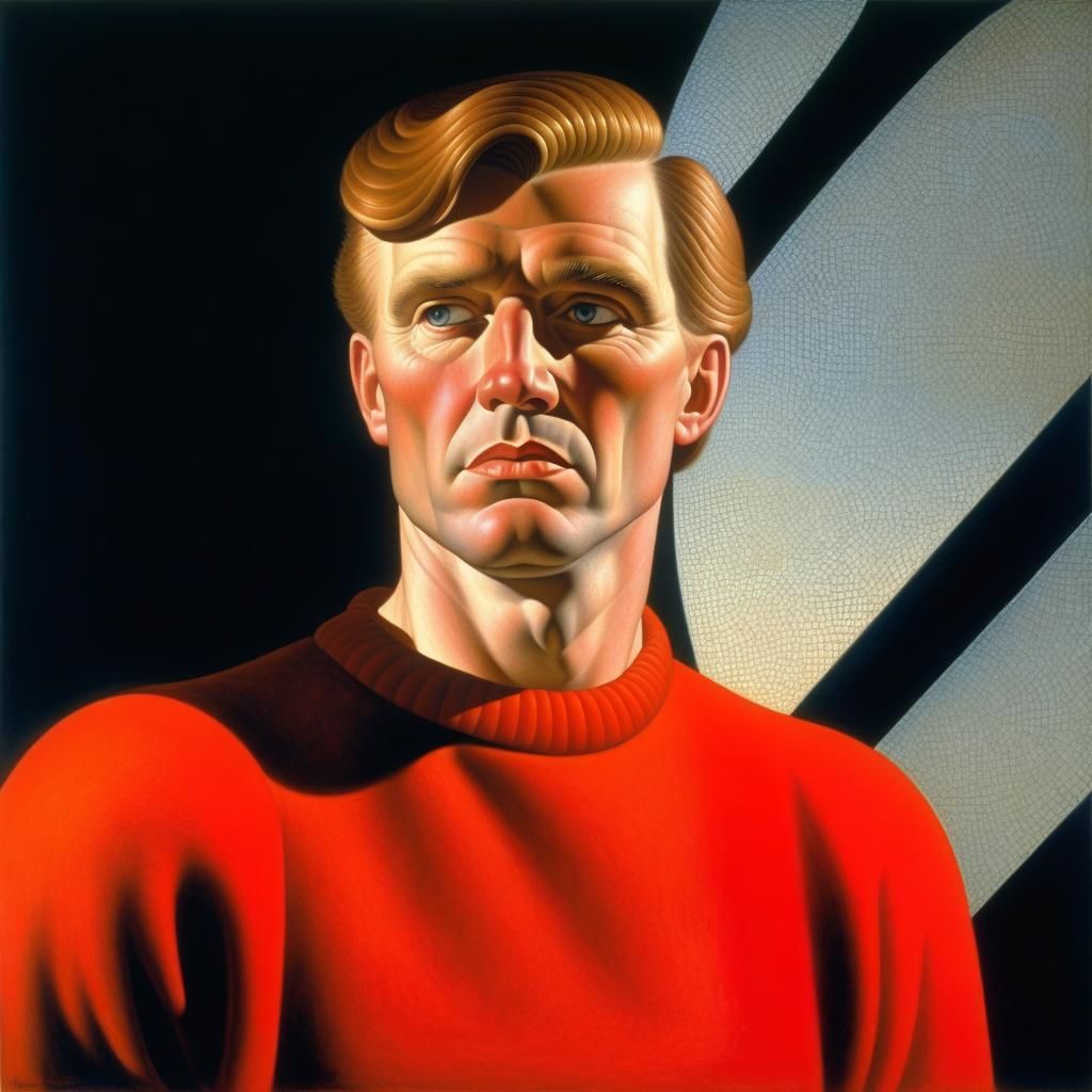 Man Sees Dream Girl: Social Realism Art