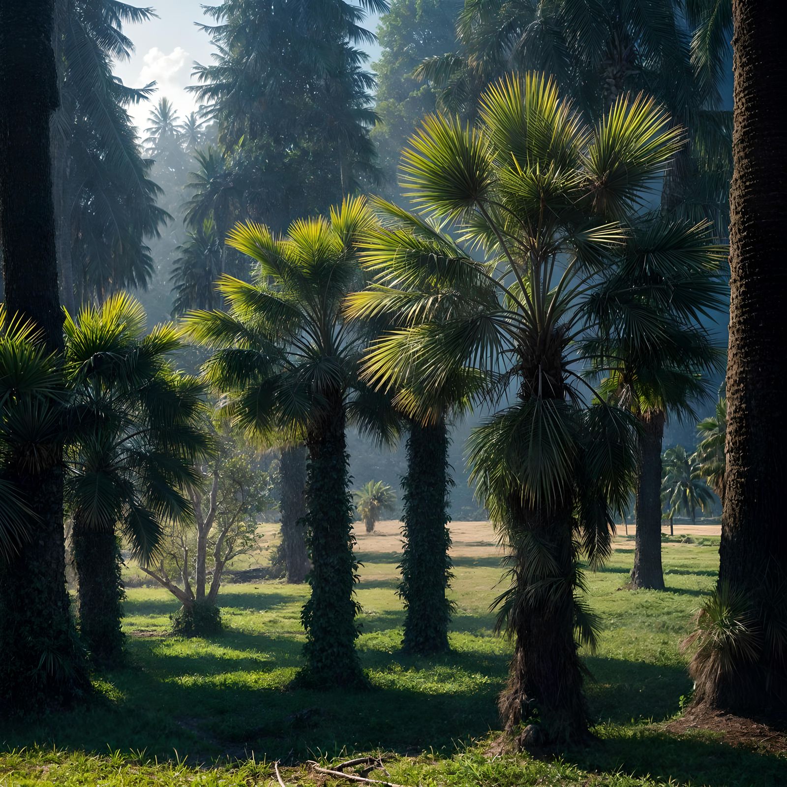 Palm Trees in Washington Orchard: Airbrush Art