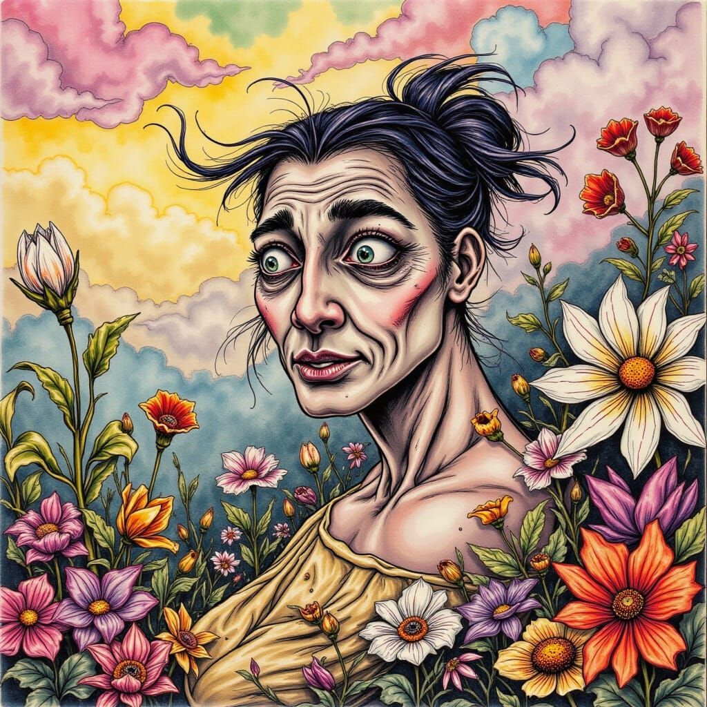 Surreal Dreamscapes in a Cyberpunk Aesthetic: A Whimsical Fl...