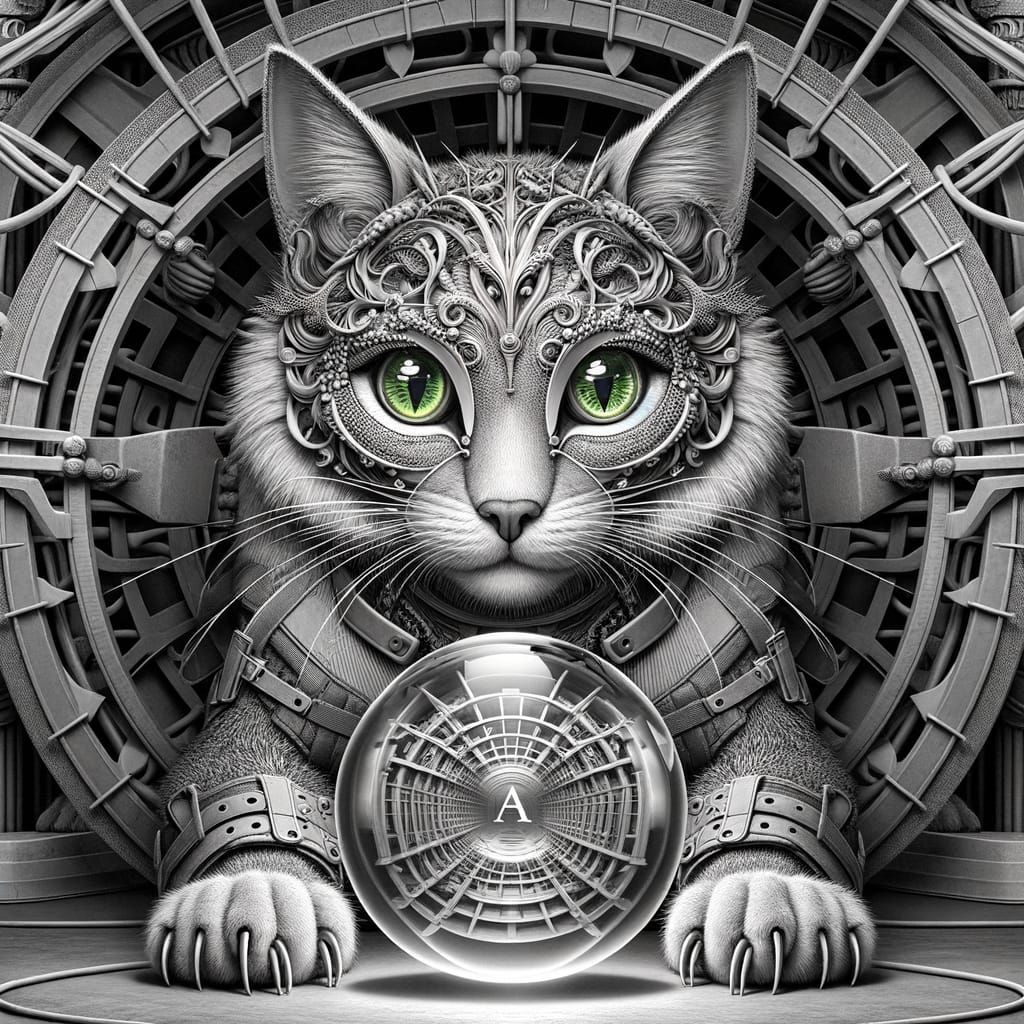 Anthropomorphic Cat in Haitian-Inspired Tactical Attire Perf...