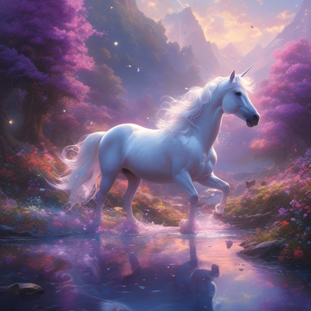 Ethereal Unicorn in Pastel Colors, Professional Photography