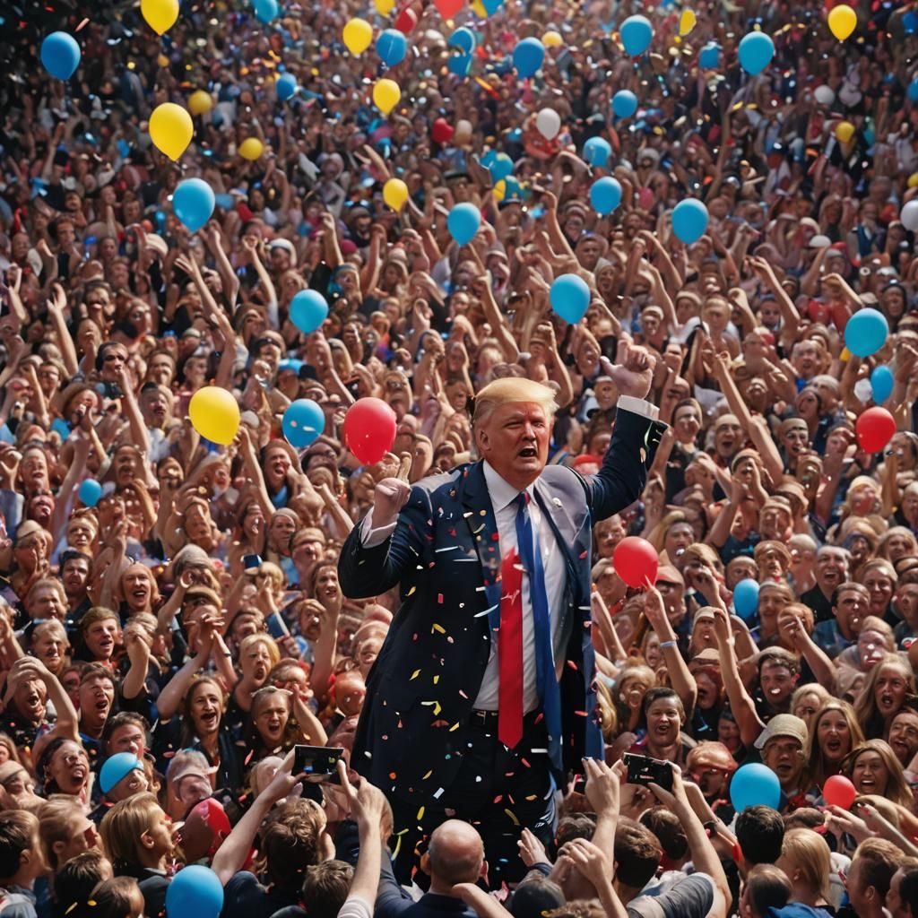 Cinematic Close-Up of Donald Trump at Rally