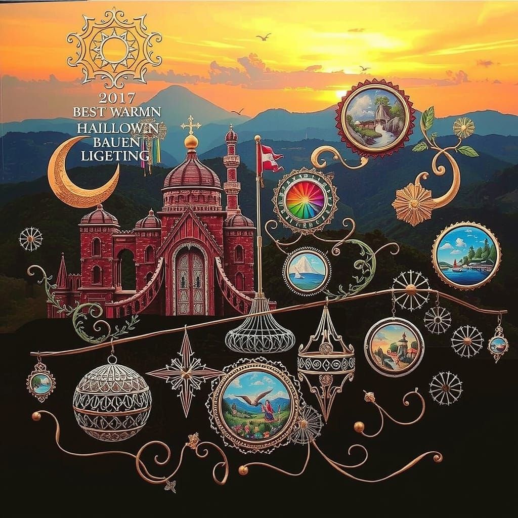 Golden Hour Landscape with Warm Light and Clouds