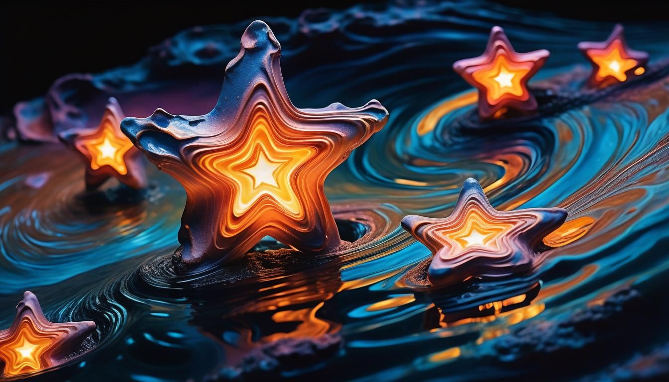 Glowing Stars in Surreal Macro View