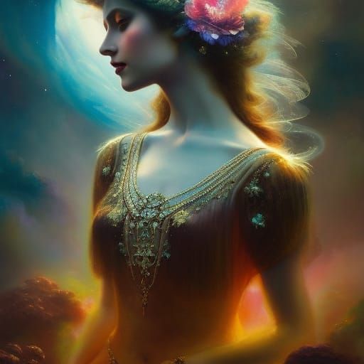 Volcanic Beauty in Rococo Cloudscape