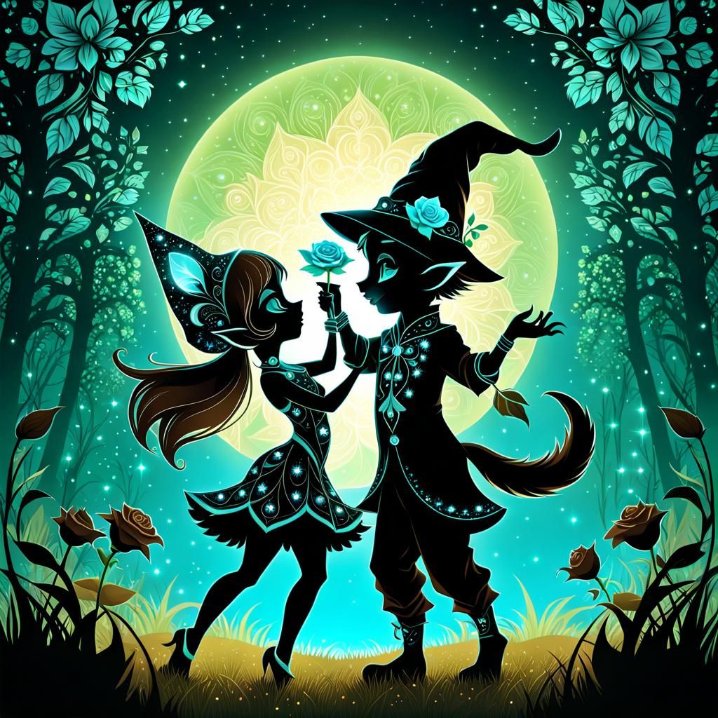 Enchanted Jungle Dance: Avant-Garde Cartoon Illustration