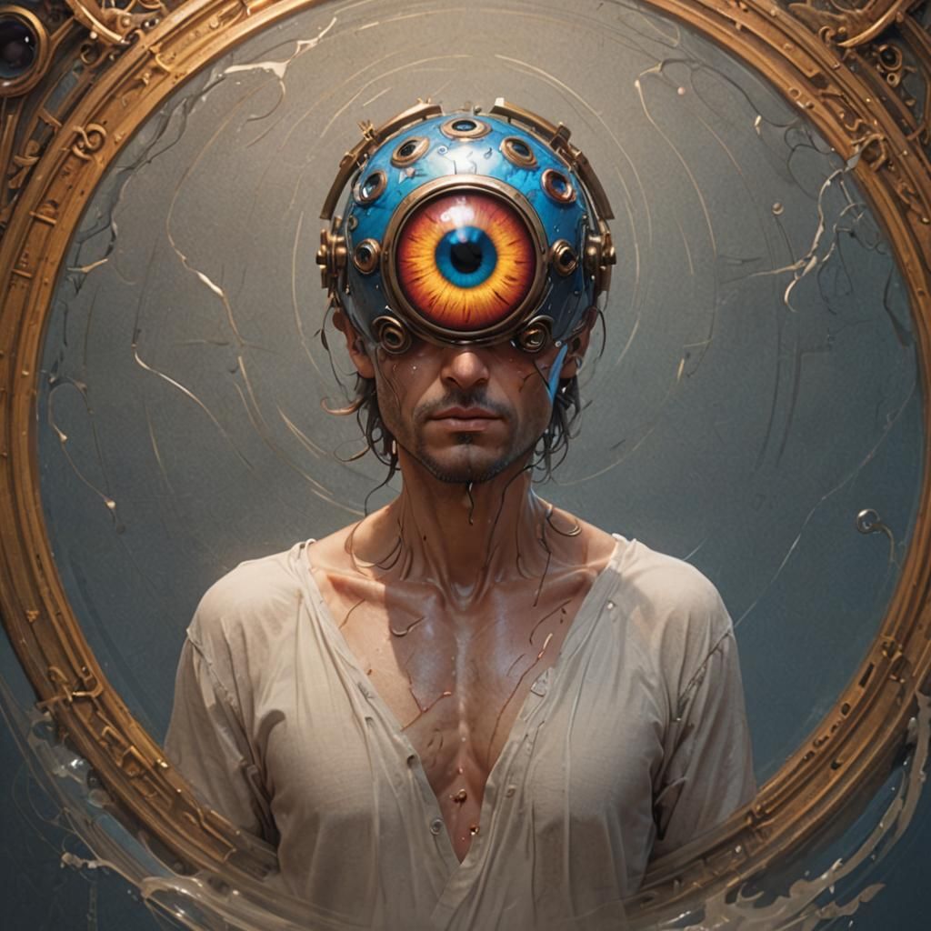 Eye Catching Portrait of Eyeball Man