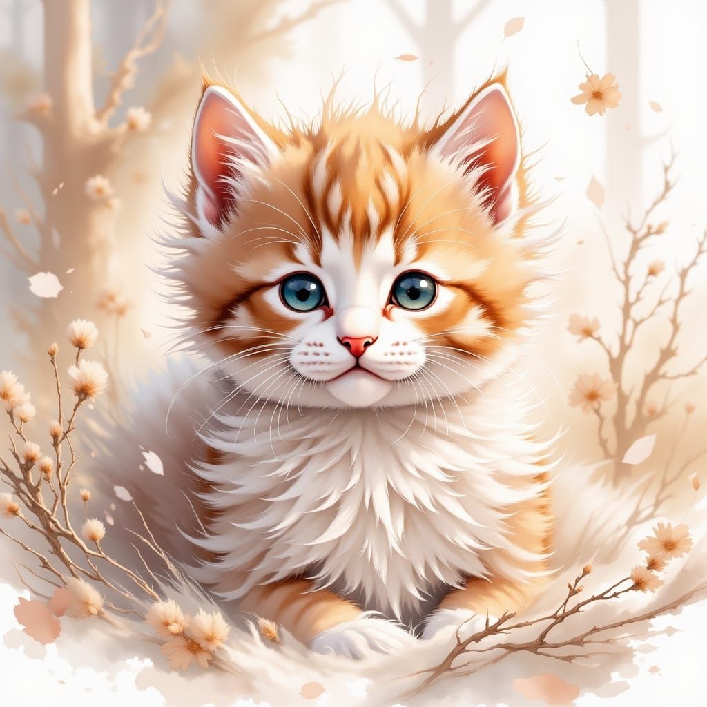 A cute kawai Kitten <lora:TwigsV2:1.0>