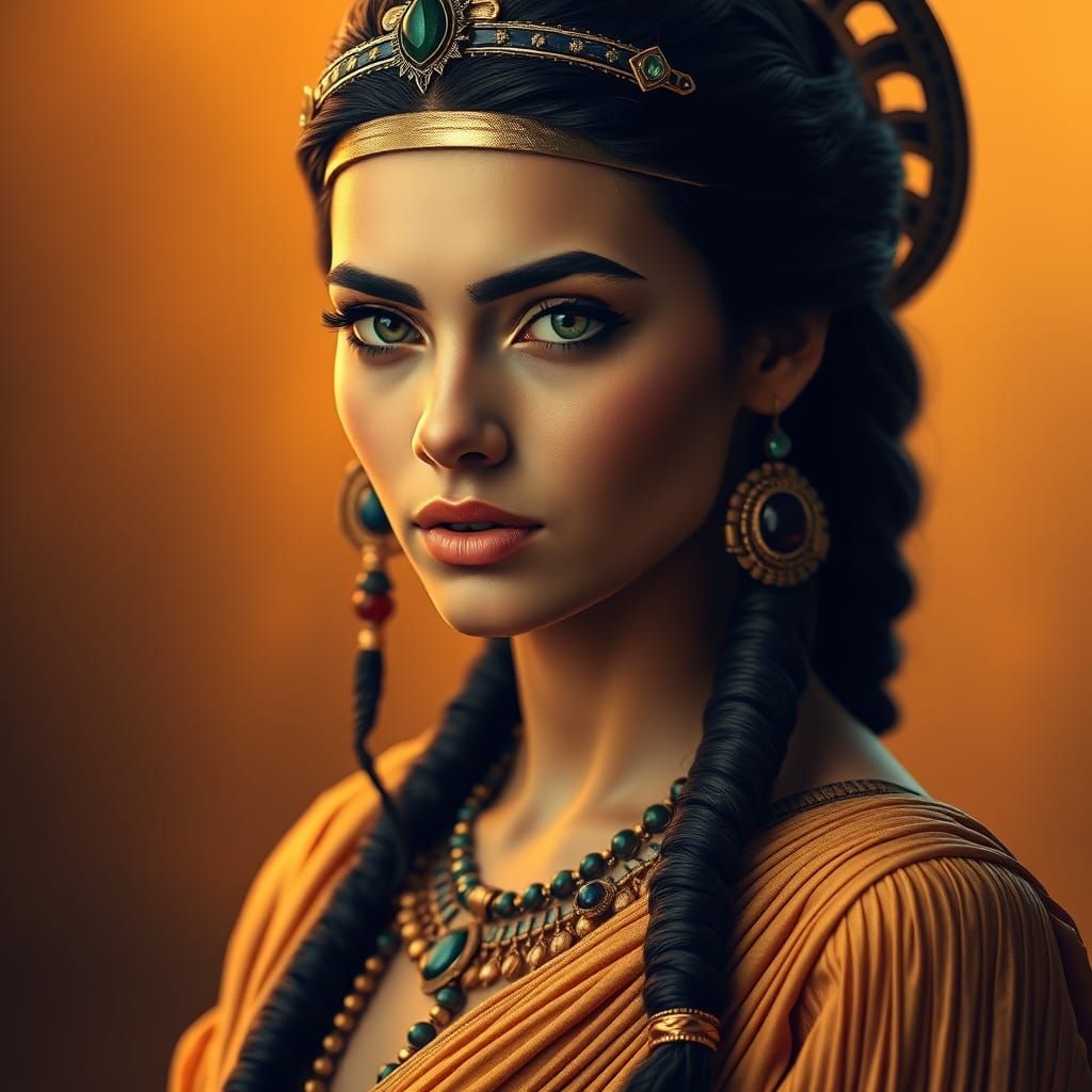 Egyptian Goddess Portrait in Hyperrealistic Detail