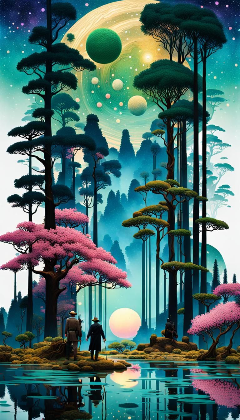 Sci-Fi Forest Inspired by Klimt and Indiana Jones