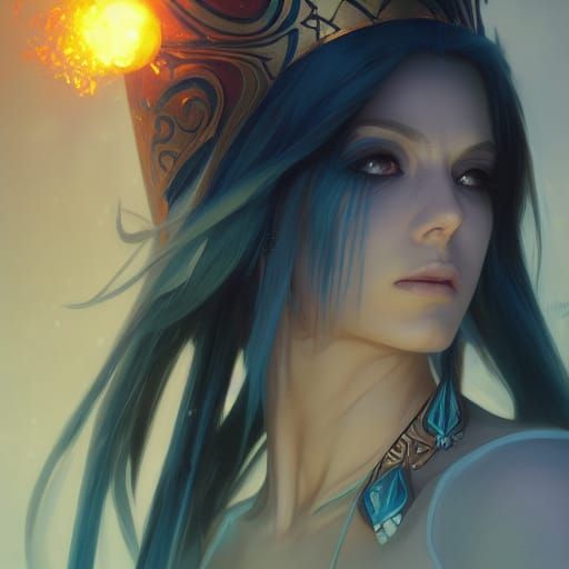 Fantasy Ice Shaman Princess Portrait in Unreal Engine 5