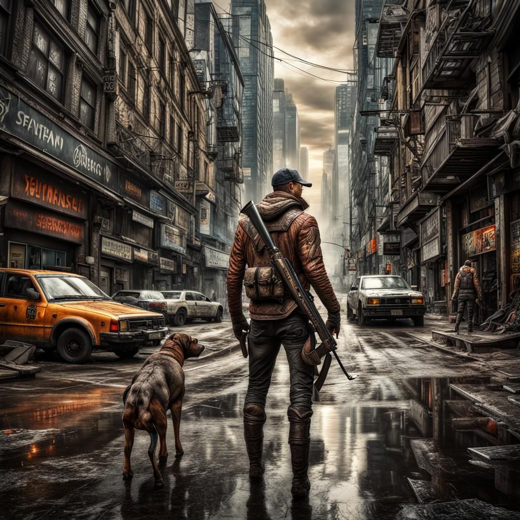 Hyperrealistic City Hunters in 2057 Fantasy