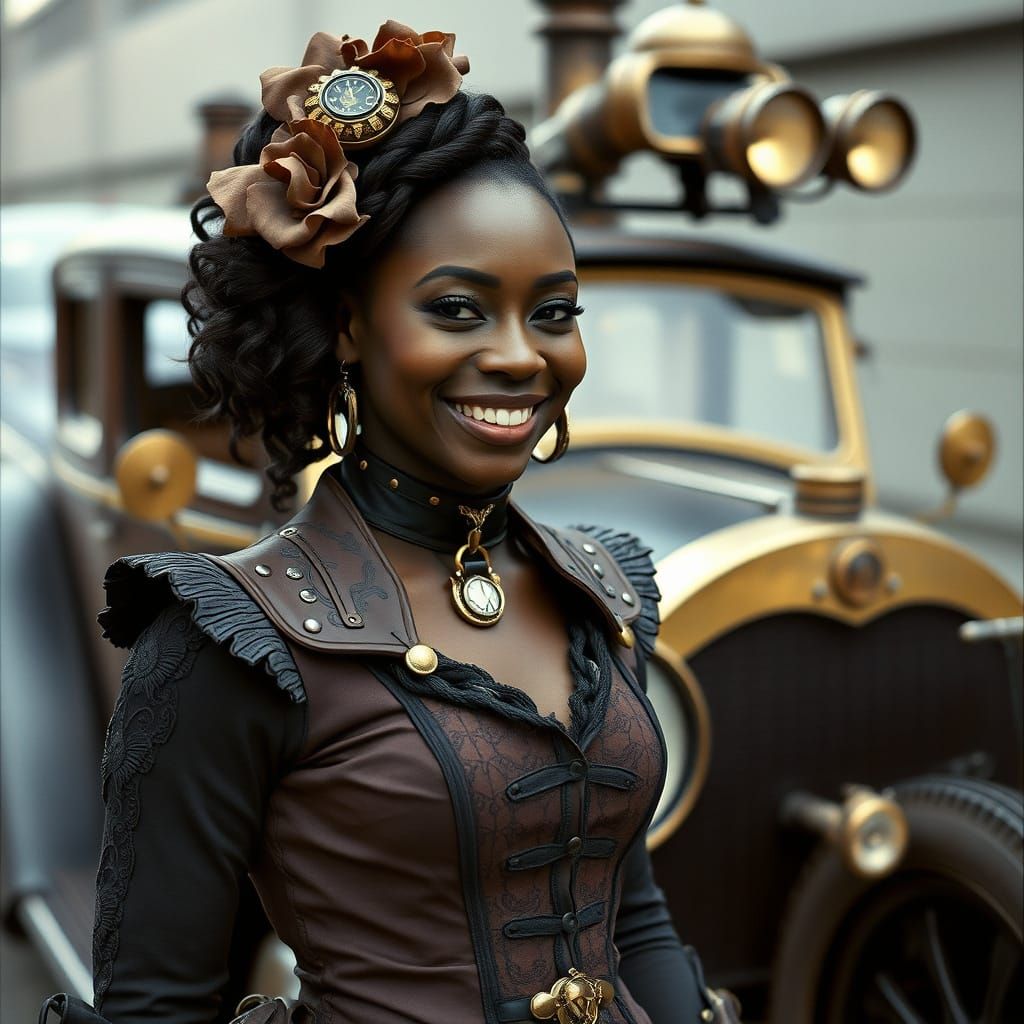Steampunk Beauty in Cinematic Portrait