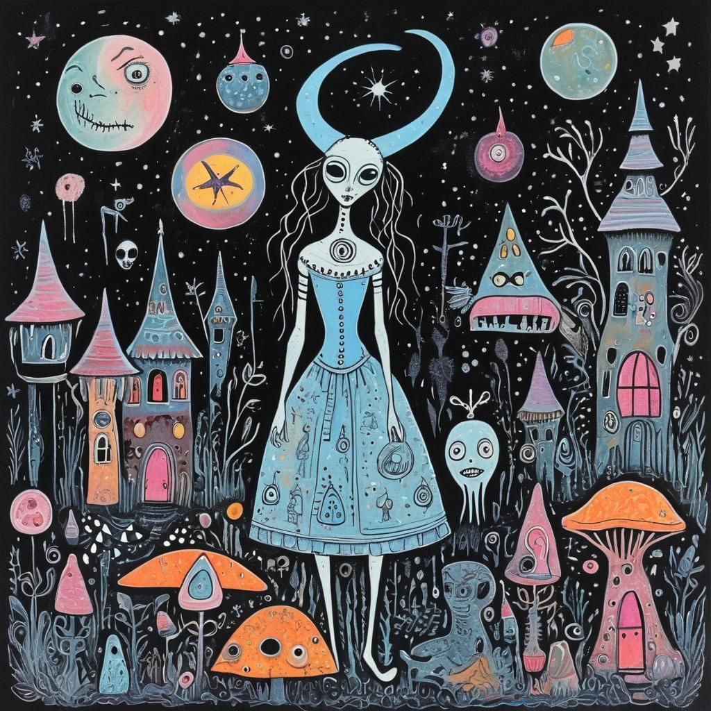 Gothic Alien Cinderella: Psychedelic Fairytale Art