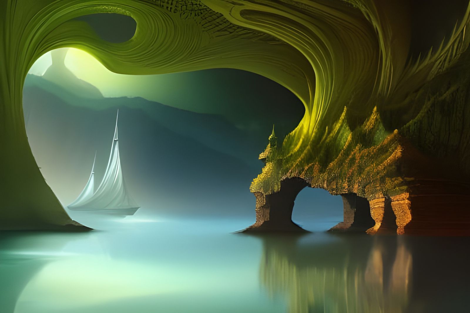 Ethereal Elvish City Under the Sea