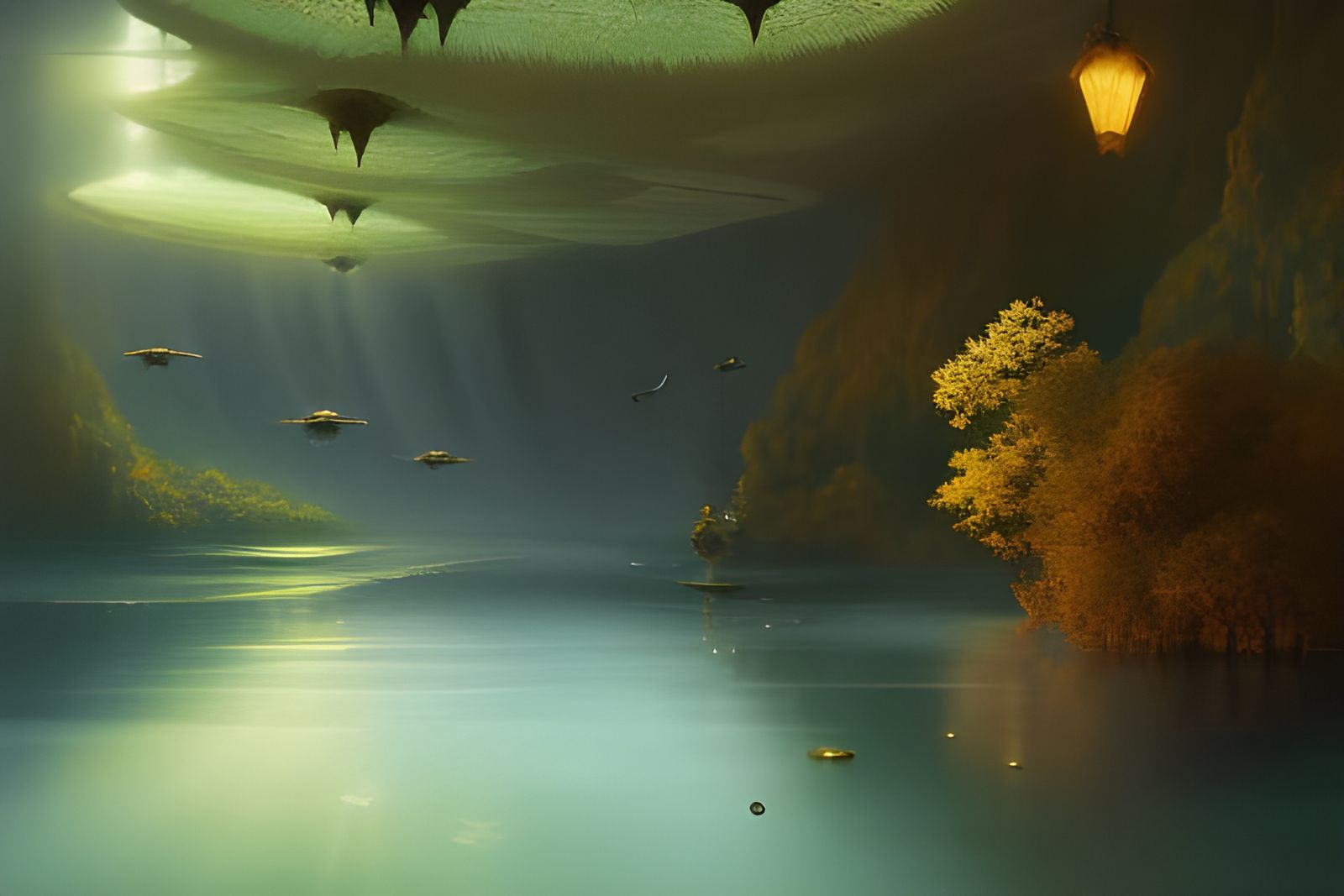 Ethereal Elvish City Under the Sea in Pastel Tones