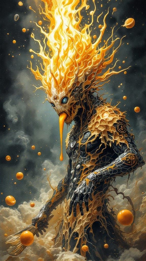 Breakfast Elemental in Gouache Hyperrealism