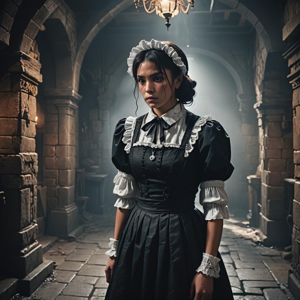 Maid in Dungeon: Hyperrealistic Cinematic Photography