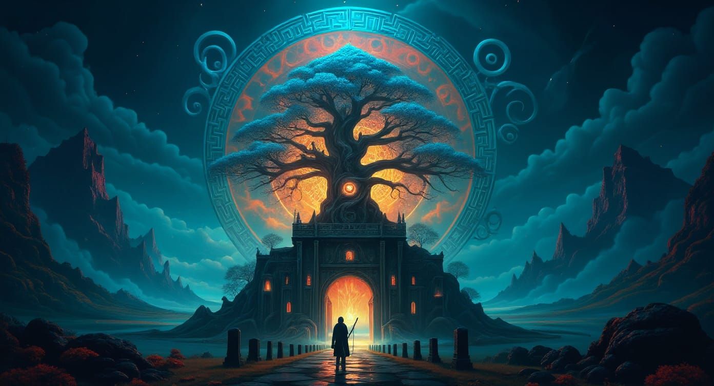 Surreal Bonsai Tree in Dreamlike Liminal Space