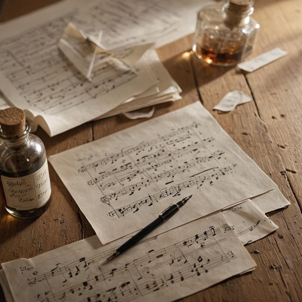 Still Life: Artist, Mouse, Music, and Empty Bottle