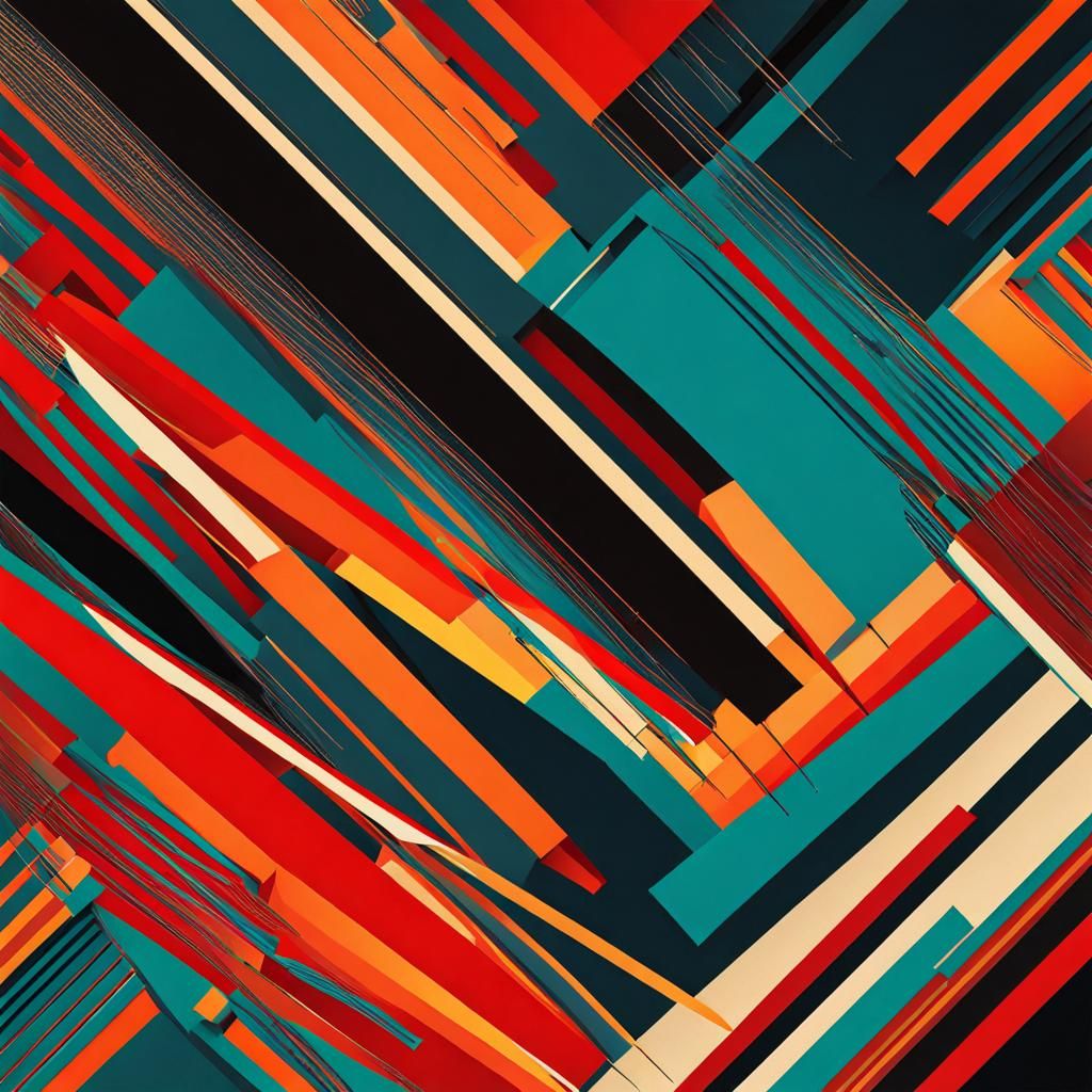 Abstract Art with Complementary Colors and Fine Details